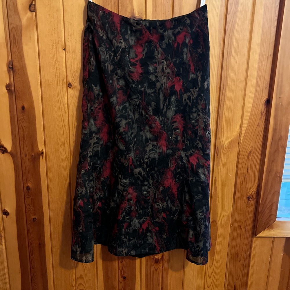 Vintage printed midi skirt